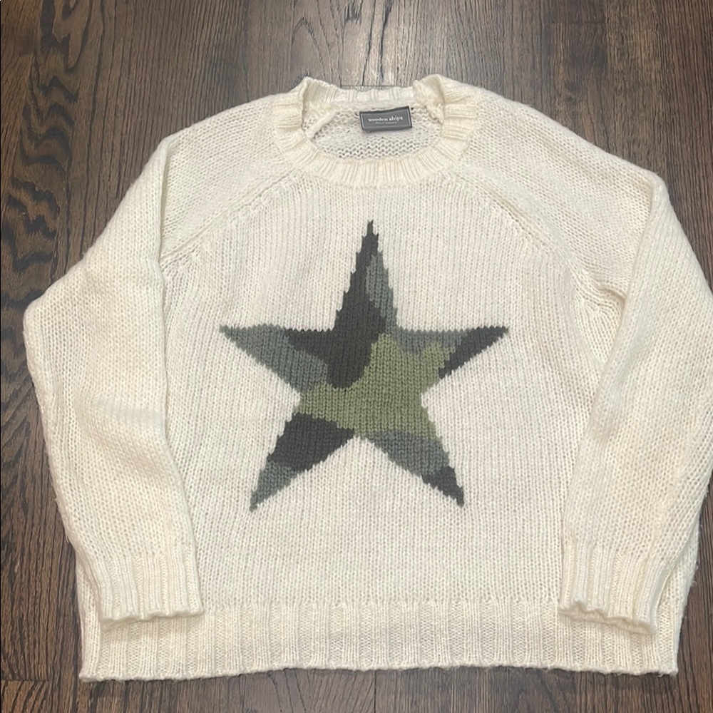 Wooden Ships Cream Sweater with Star Design